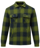 Sherpa Lined Work Shacket B2B Low MOQ Warm Zip Front Layer Green & Navy Workwear