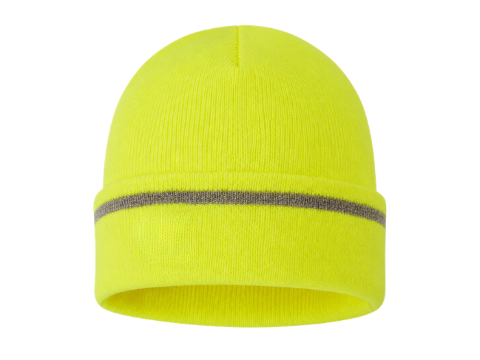 Reflective Work Beanie – Low MOQ B2B Insulated Winter Hat in Fluorescent Yellow