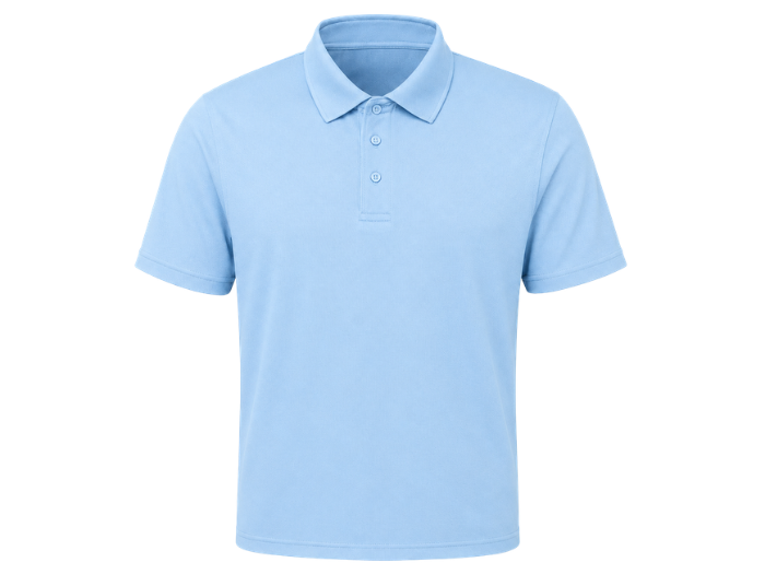Short Sleeve Work Polo Shirt Light Blue  B2B Low MOQ Custom Work Polo Shirt Manufacturer front design preview