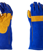 Welders Gauntlet Blue/Yellow B2B Low MOQ Workwear Gloves Supplier
