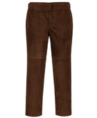 B2B Leather Welding Trousers Dark Brown Low MOQ Industrial Workwear Manufacturer