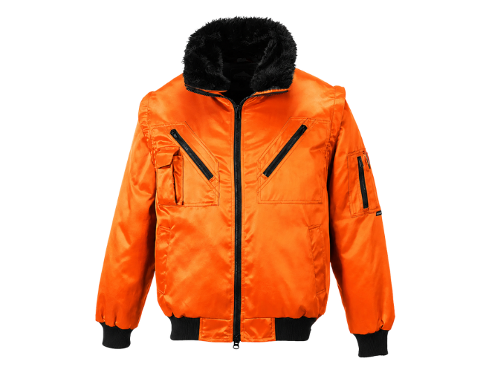 Custom Pilot Jacket Orange B2B Workwear Jacket front design preview