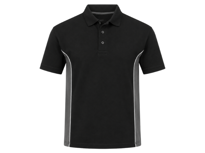 Wholesale Polo Shirt Electrician B2B Workwear Black/Grey Low MOQ front design preview