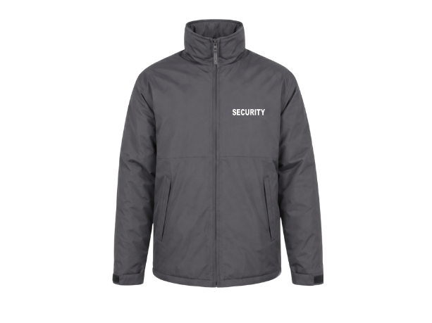 Custom Grey Security Jacket Low MOQ Uniform Manufacturer front design preview