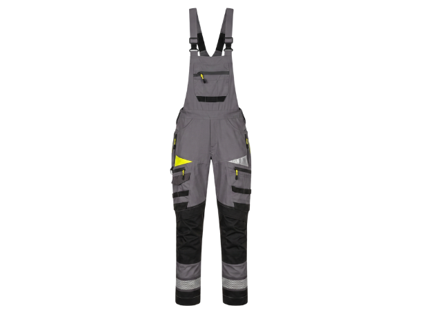 Painter Bib and Brace Grey B2B Painting and Decorating Workwear Buyers front design preview