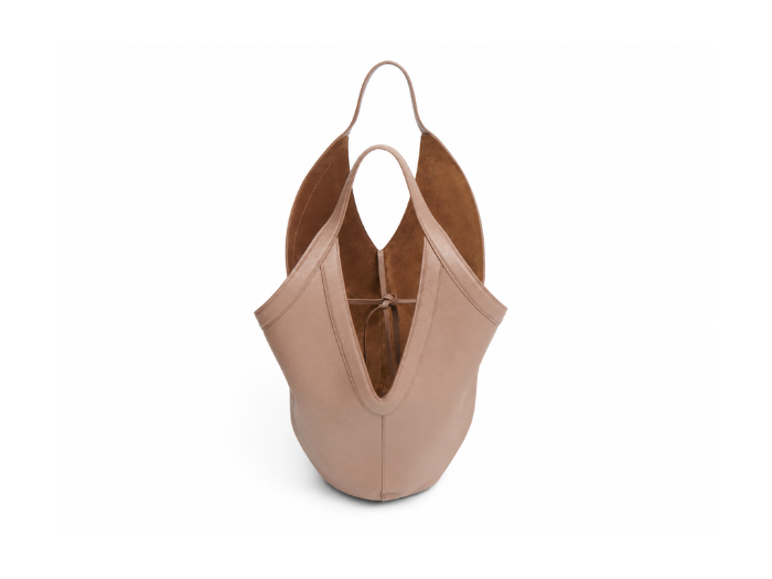 B2B Cutout Handle Leather Tote Bag Blush Pink Custom Leather Bag Low MOQ front design preview