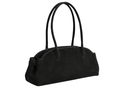 B2B East-West Leather Shoulder Tote Bag Black Low MOQ