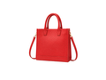 Structured Leather Tote Bag with Shoulder Strap Red B2B