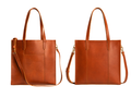 B2B Structured Leather Tote Bag Brown Custom Leather Bag Low MOQ
