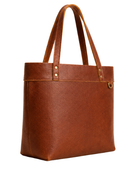 B2B Chestnut Brown Classic Leather Shoulder Tote Bag