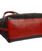 B2B Leather Tote Bag Burgundy/Black Custom Leather Bag Low MOQ