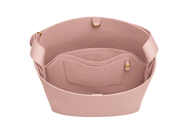 Leather Bucket Shoulder Bag with Adjustable Strap Blush Pink Low MOQ