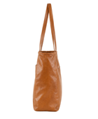 B2B Leather Pocket Shoulder Tote Bag Brown Low MOQ