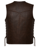 B2B Men’s Dark Brown Leather Hunting Vest Low MOQ Hunting