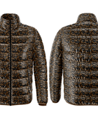 Men’s Classic Eider Down Puffer Jacket B2B Winter Manufacturer Brown Charcoal Camo Print