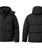 B2B Men’s Hooded Eider Down Puffer Jacket Black Low MOQ Winter Manufacturer