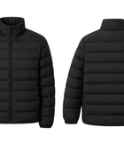 B2B Stand-Collar Eider Down Puffer Jacket Men’s Black Low MOQ Winter Manufacturer