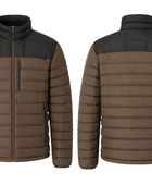 B2B Men’s Brown Black Contrast Eider Down Puffer Jacket Low MOQ Winter Manufacturer
