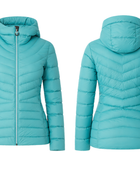 Women’s Hooded Eider Down Puffer Jacket B2B Aqua Blue