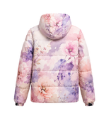 Hooded Floral-Print Sublimated Puffer Jacket – Soft Pink, Lavender, Ivory and Purple | B2B Low MOQ