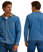 B2B Men’s Blue Contrast-Collar Denim Chore Jacket