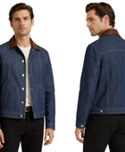B2B Contrast-Collar Denim Jacket B2B Low MOQ Denim Manufacturer Men’s Dark Blue