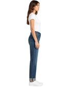 Straight Leg Denim Pants Dark Blue Wash Turn Up Hem | B2B Low MOQ
