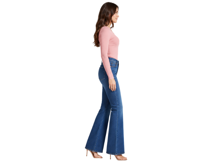 Flared Denim Pants Mid Blue Wash Five Pocket Design | B2B Low MOQ