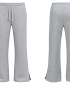 Baggy Flared Sweatpants Light Grey Split Hem Design | B2B Low MOQ