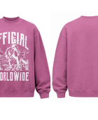 Oversized Boxy Sweatshirt Washed Burgundy Western Print | B2B Low MOQ