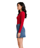 Custom High-Waist Denim Mini Skirt Women’s Medium Blue B2B