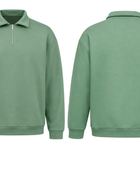 Quarter Zip Sweatshirt Sage Green | B2B Low MOQ
