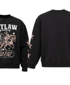 Oversized Boxy Sweatshirt Black Western Screen Print | B2B Low MOQ