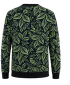 Men's Crewneck Sweatshirt Black Green Leaf All Over Print | B2B Low MOQ