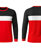 Dry Fit Crewneck Sweatshirt Black Red White Colour Block | B2B Low MOQ