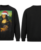 Crewneck Sweatshirt Black Holiday Portrait DTG Print | B2B Low MOQ