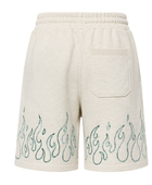 Sweat Shorts Off White Outlined Flame Screen Printing | B2B Low MOQ