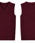 School V-Neck Sweater Vest Burgundy | B2B Low MOQ Wholesale Manufacturer
