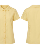 School Short Sleeve Peter Pan Collar Blouse Light Yellow | B2B Low MOQ Wholesale