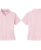 School Short Sleeve Fitted Oxford Shirt Light Pink | B2B Low MOQ Wholesale
