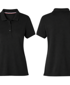 School Short Sleeve Fitted Stretch Piqué Polo Black | B2B Low MOQ Wholesale
