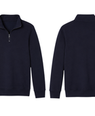 School Quarter Zip Fleece Sweatshirt Navy Blue | B2B Low MOQ Wholesale