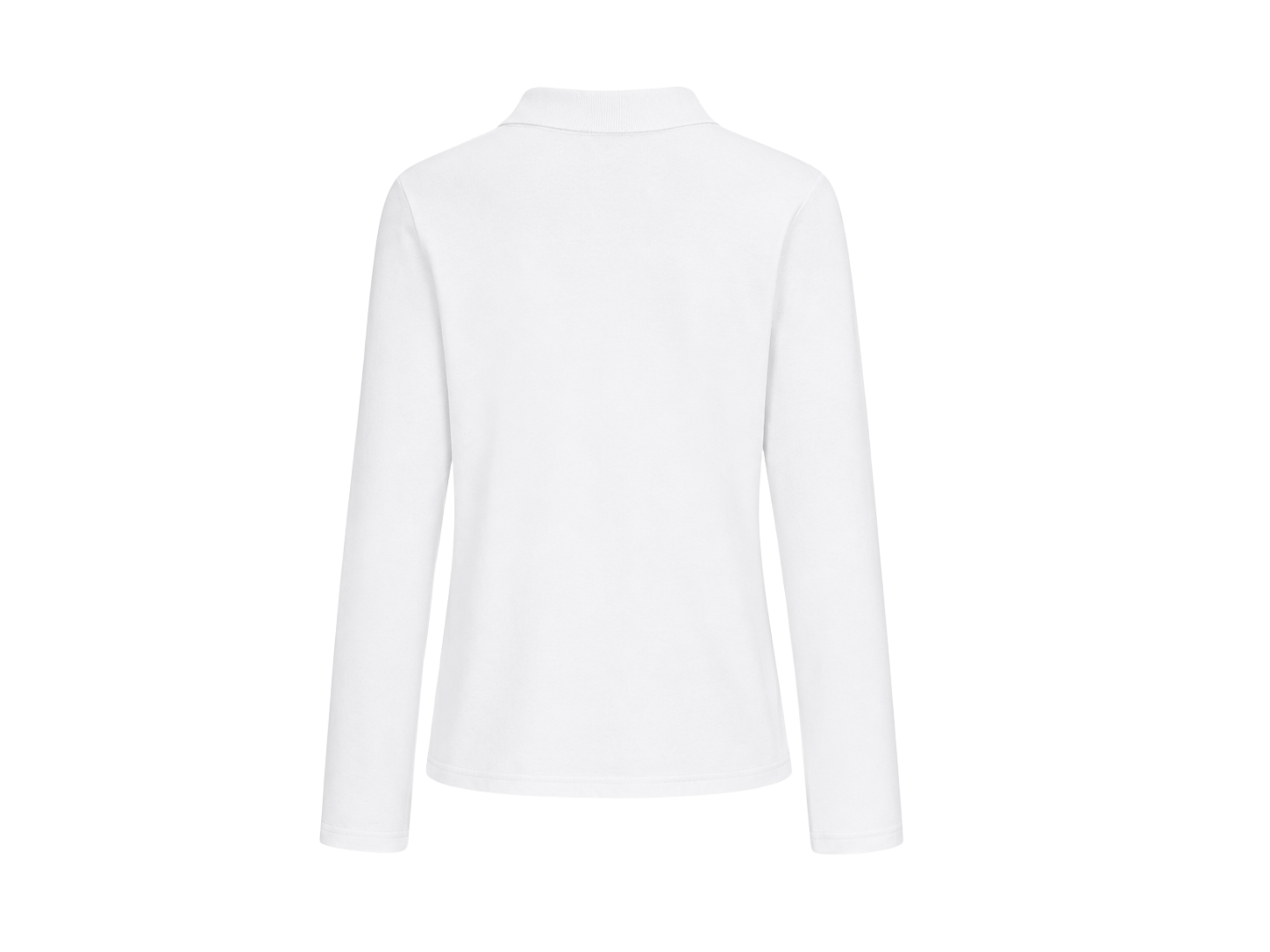 School Long Sleeve Fitted Picot Collar Polo White | B2B Low MOQ Wholesale