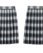 School At-The-Knee Plaid Pleated Skirt Black Grey White Green | B2B Low MOQ Wholesale