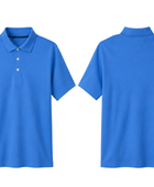 B2B School Uniform Polo Shirt Short Sleeve Royal Blue Low MOQ