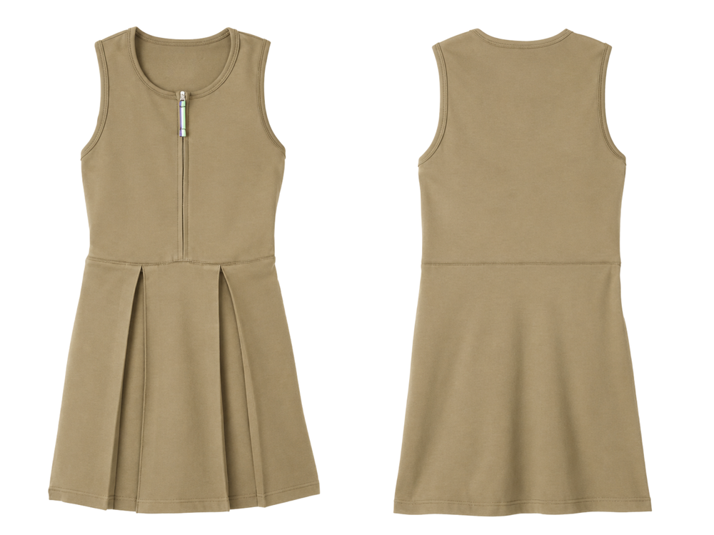 School Adaptive Ponte Jumper Khaki Beige | B2B Low MOQ Wholesale front design preview