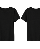 Black Short Sleeve School Uniform Crewneck T-Shirt Low MOQ Schoolwear Manufacturer