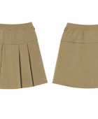 School Adaptive Pleated Skort Khaki Beige | B2B Low MOQ Wholesale