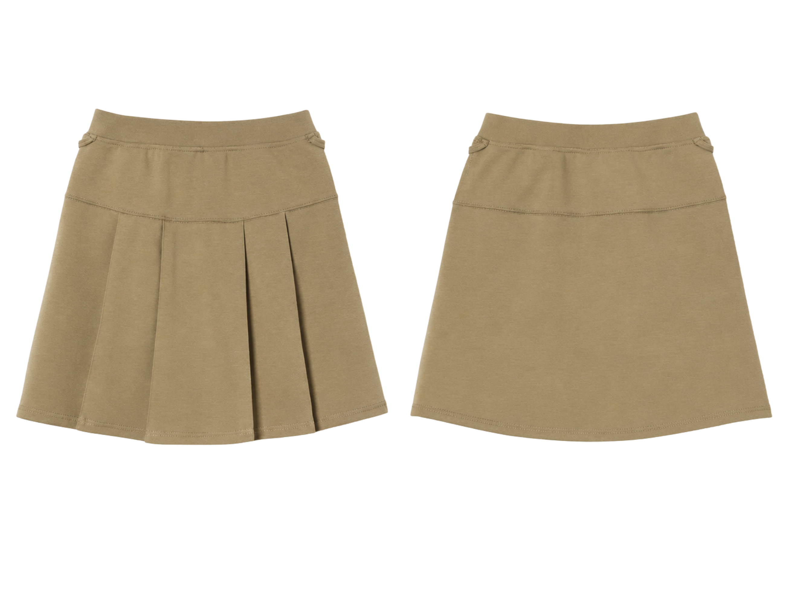 School Adaptive Pleated Skort Khaki Beige | B2B Low MOQ Wholesale