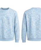 B2B Crewneck Sweatshirt Light Blue Acid Wash Low MOQ Acid Wash Manufacturer